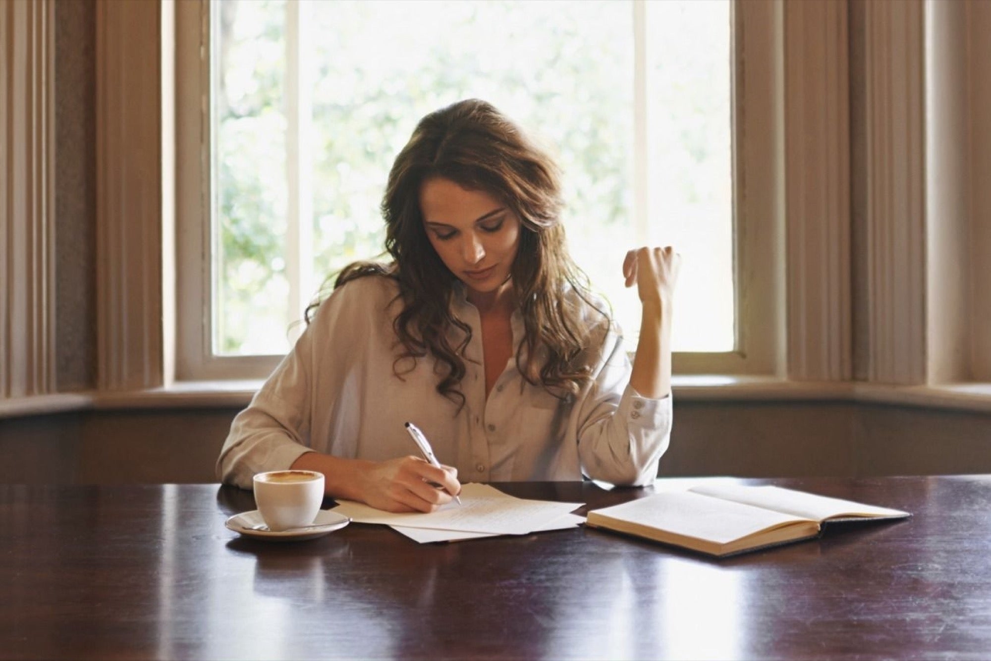 Person Writing A Book